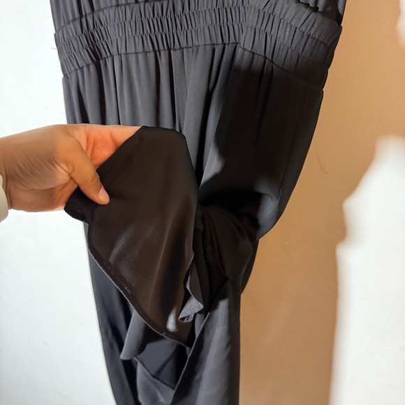 Helmut Lang Black Sleeveless Drawstring Waistband Midi Dress - Picture 8 of 10